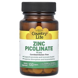 Zinc Picolinate - Пиколинат цинка, здоровье кожи, укрепление иммунитета, 25 мг, 100 таблеток