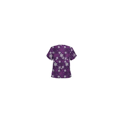 UA Sassy Snowflakes Eggplant Print Scrub Top