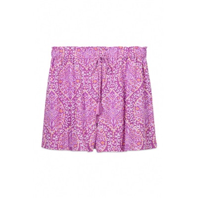 Pantalón corto viscosa estampado boho