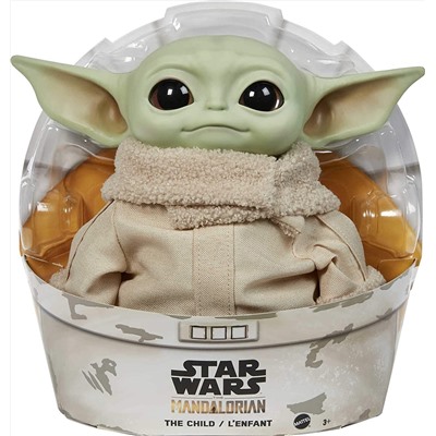 Star Wars Grogu Plush Toy, 11-in “The Child” from The Mandalorian, Collectible Stuffed Character for Movie Fans, Ages 3 Years and Older