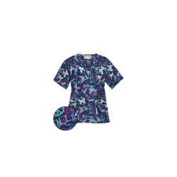 UA Pop Art Navy Scrub Top