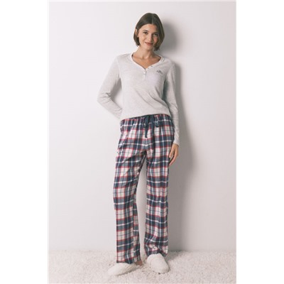 Camiseta manga larga waffle gris