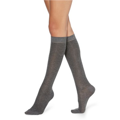 Blickdichte Kniestrümpfe mit Cashmere und Glitzer