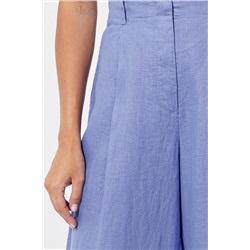 Pantalón wide leg de lino - Azul