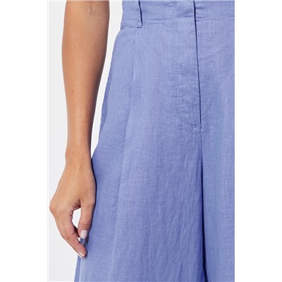 Pantalón wide leg de lino - Azul