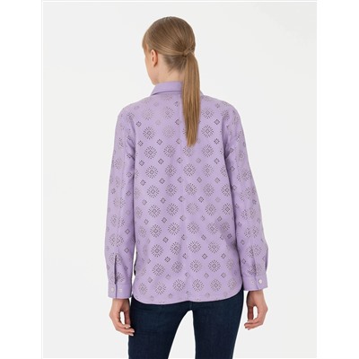 Eflatun Comfort Fit Uzun Kollu Gömlek