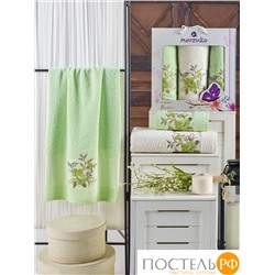 10677 Комп. Пол. MERZUKA махр. в короб. (50x90/2)(70х140/1) 3 шт. DREAMS FLOWER фисташковый