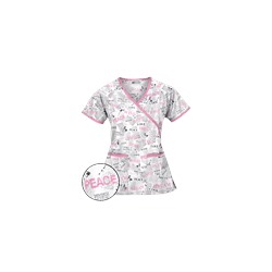 UA News Worthy White Mock Wrap Scrub Top
