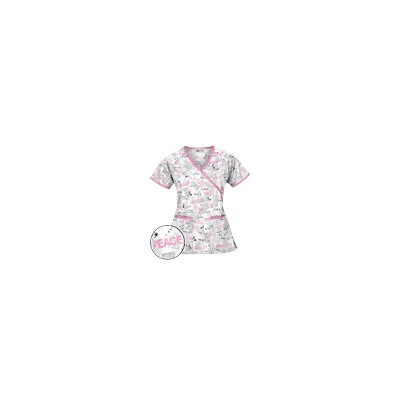 UA News Worthy White Mock Wrap Scrub Top