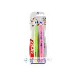 Elmex Brosse à Dents Souple Enfants 3 à 6 ans avec Ventouse x2