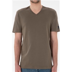 Erkek Regular Fit  V Yaka Vizon Basic Tişört