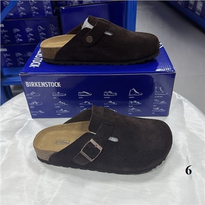 Тапочки унисекс из натуральной кожи и пробковой подошвой BIRKENSTOC*K