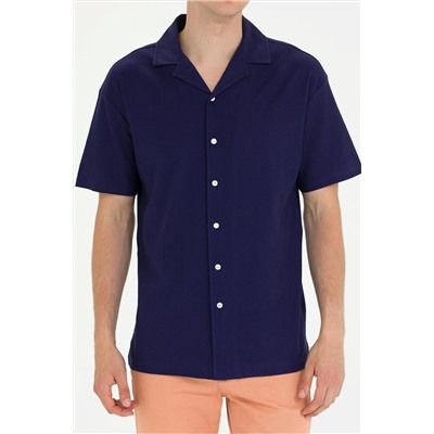 Erkek Lacivert Comfort Polo Yaka Tişört