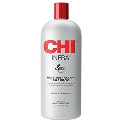 CHI Infra Shampoo, Gently Cleanses Scalp & Hair, Hydrating & Nourishing For All Hair Types, Designed for Heat Damaged Hair, Sulfate, Paraben, & Cruelty-Free, 32 Oz