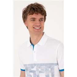 Erkek Regular Fit Polo Yaka Beyaz Tişört
