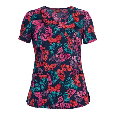 Dickies Xtreme STRETCH Scrubs With Flying Colors Print Top