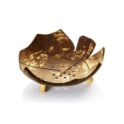 Мыльница из скорлупы кокосового ореха "Листочек с острыми краями" / Coconut Soap tray Leaf with sharp edges