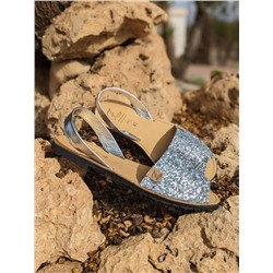 AB. Zapatos 320-5 GLITTER PLATA+Pelle CANDELA plata АКЦИЯ