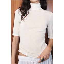 MERCERISED WOOL BLEND T-SHIRT