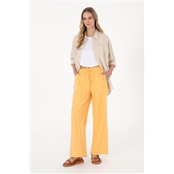 Kadın Turuncu Loose Relax Fit Kanvas Pantolon