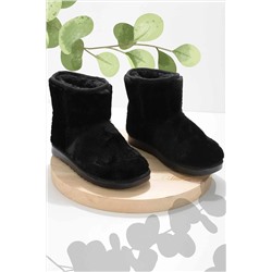 Bambi Siyah Kürklü Kadın Bot & Bootie K02635510197