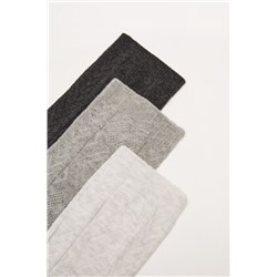 Pack 3 calcetines algodón textura gris