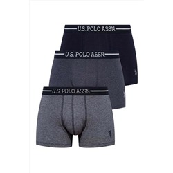 U.S. Polo Assn. Us Polo Assn Erkek Lacivert - Lacivert Melanj 3 Lü Boxer 80306 P20376S4241