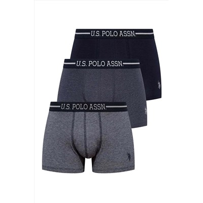 U.S. Polo Assn. Us Polo Assn Erkek Lacivert - Lacivert Melanj 3 Lü Boxer 80306 P20376S4241