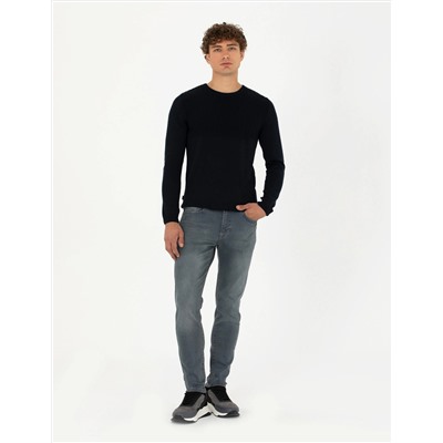 Lacivert Slim Fit Kazak