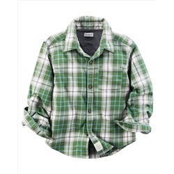 Plaid Button-Front Shirt