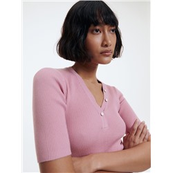 Oberteil aus Rippstrickjersey