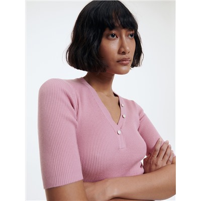 Oberteil aus Rippstrickjersey