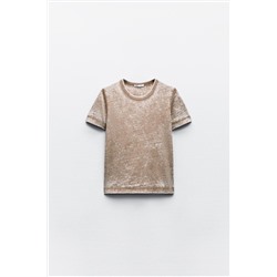 SLUB KNIT DEVORÉ FADED-EFFECT T-SHIRT