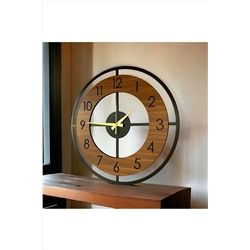 AA Shop Ahşap Siyah Ceviz Mobilya Renk Desenli Hediyelik Sessiz Duvar Saati 50cm TYCGMFPNQN170447993265198