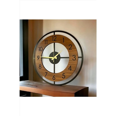 AA Shop Ahşap Siyah Ceviz Mobilya Renk Desenli Hediyelik Sessiz Duvar Saati 50cm TYCGMFPNQN170447993265198