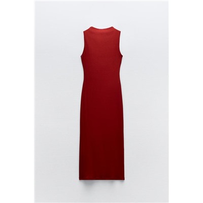 DRAPED RIBBED DRESS