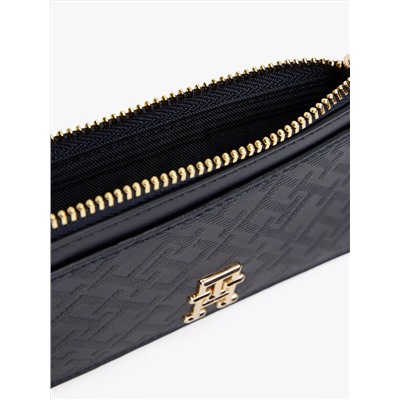 Textured Monogram Zip Cardholder