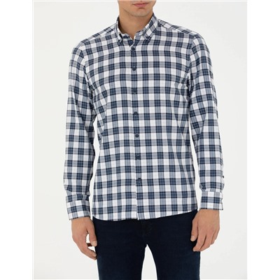 Lacivert Regular Fit Uzun Kollu Gömlek