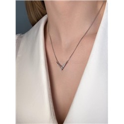 Колье из серебра с фианитами родированное 925 пробы Кц-7261р200