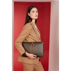 Pierre Cardin Küçük Alfabe Kahve Kadın Portföy & Clutch Çanta 05PO23K1745