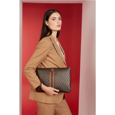 Pierre Cardin Küçük Alfabe Kahve Kadın Portföy & Clutch Çanta 05PO23K1745