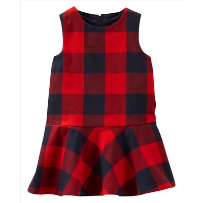 2-Piece Buffalo Check Dress