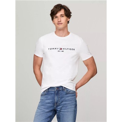 Embroidered Tommy Logo Slim Fit T-Shirt