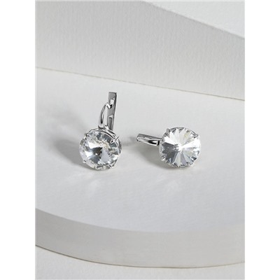 Подвеска из серебра с кристаллом Swarovski родированная 925 пробы 0042п-001