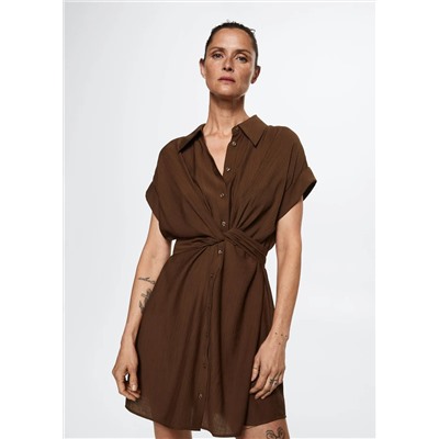 Vestido camisero lazo -  Mujer | MANGO OUTLET España