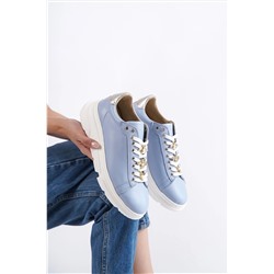 Deripabuc Hakiki Deri Mavi Kadın Deri Sneaker Spor Ayakkabı Dp63-23222 DP63-23222
