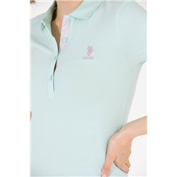 Kadın Su Yeşili Basic Polo Yaka Tişört