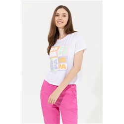 Kadın Mint Bisiklet Yaka Crop Tişört