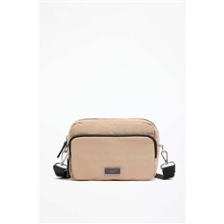 Nylon crossbody bag with pockets