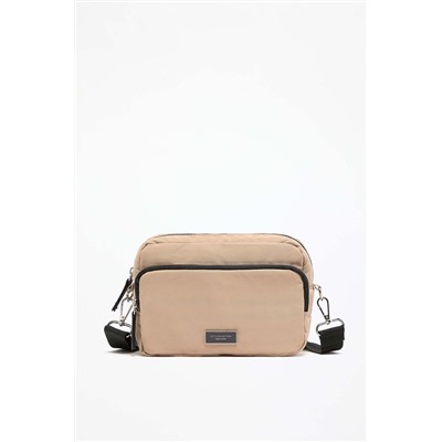 Nylon crossbody bag with pockets